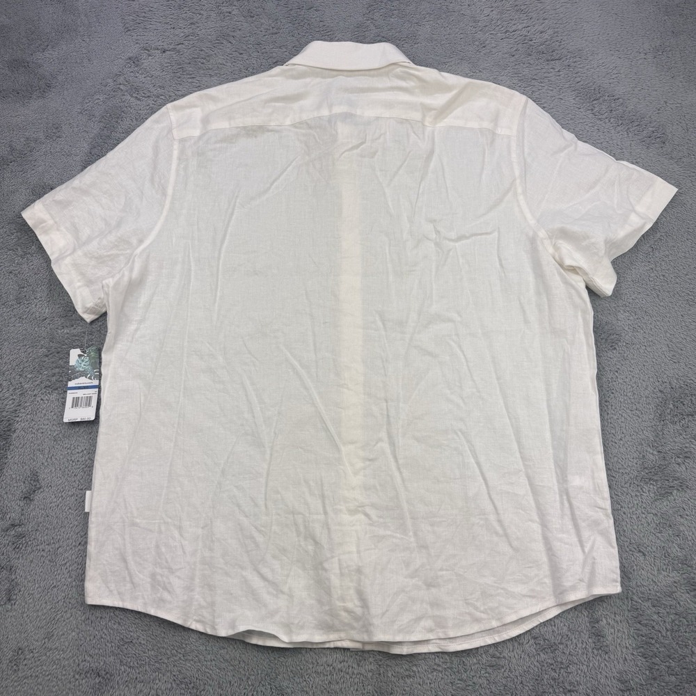 Cubavera Linen Shirt Men XL White Short Sleeve Button Front NWT - Picture 4 of 8